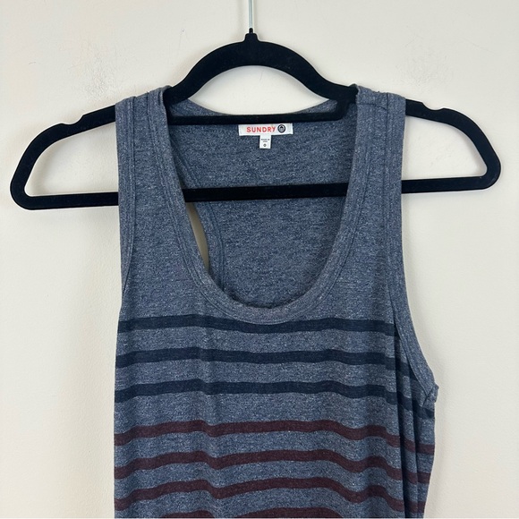 Sundry Racerback Stripe Dress Maxi Length Gray Blue Size XS (Sundry 0) - Picture 3 of 7